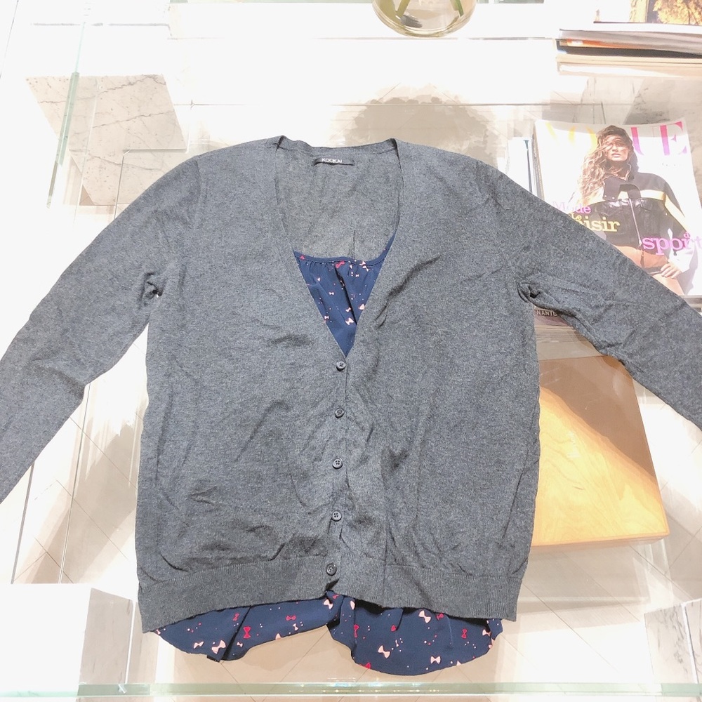 French one-piece cardigan and tank